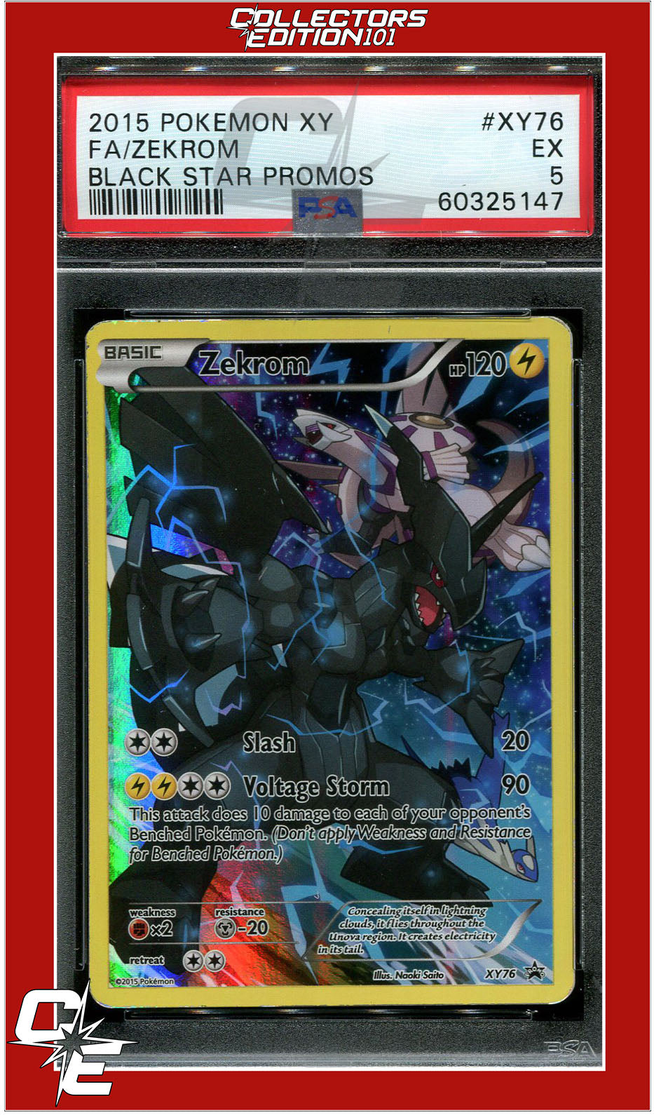 XY Black Star Promo XY76 Full Art Zekrom PSA 5