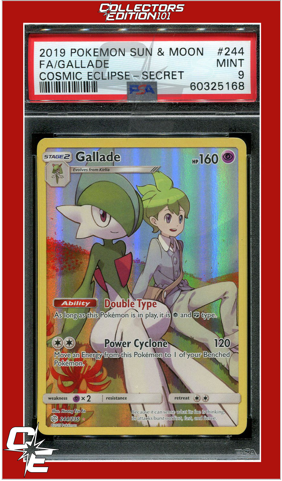 Cosmic Eclipse 244 Full Art Gallade Secret PSA 9