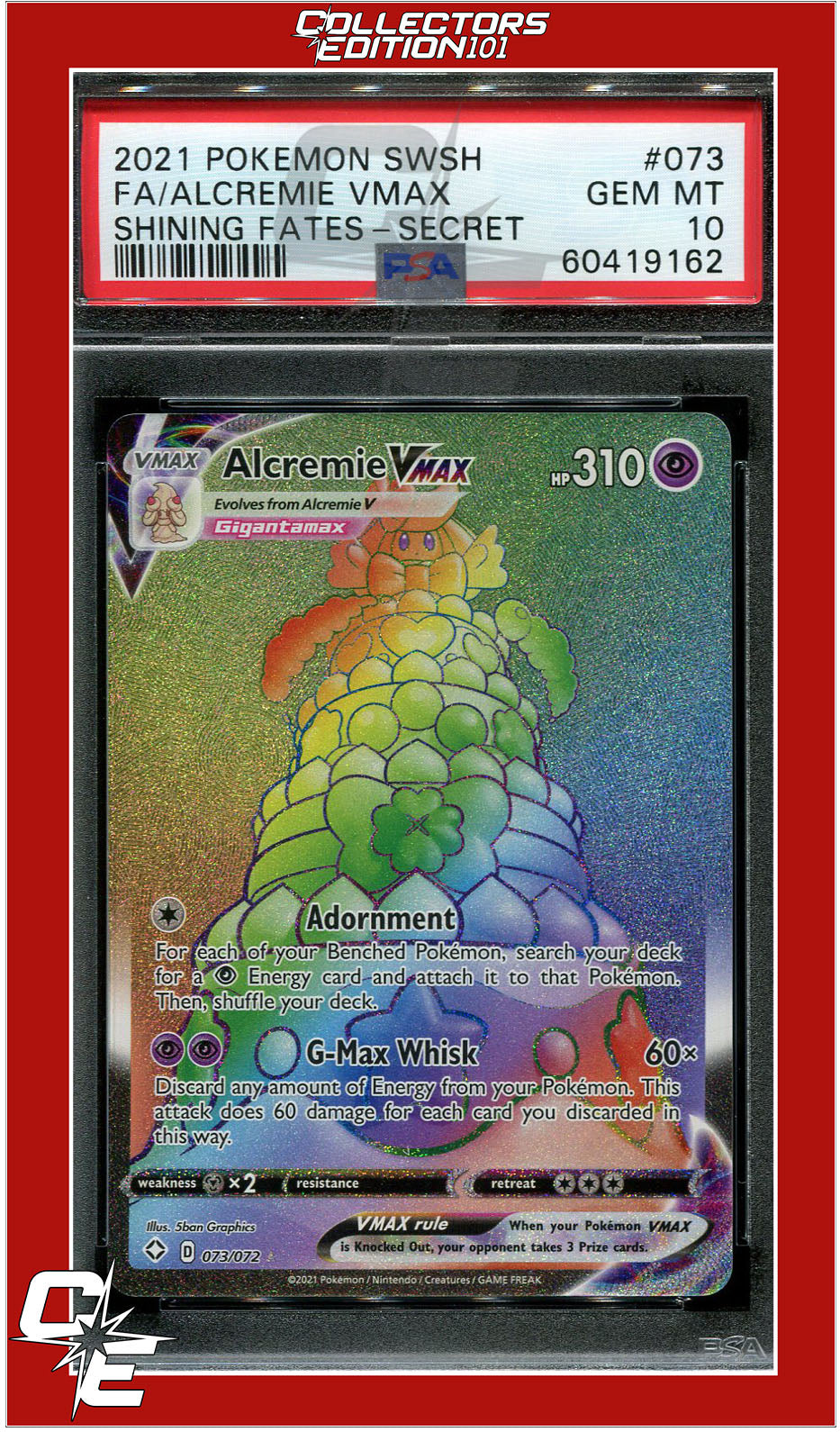 Shining Fates 073 Full Art Alcremie VMAX Secret PSA 10