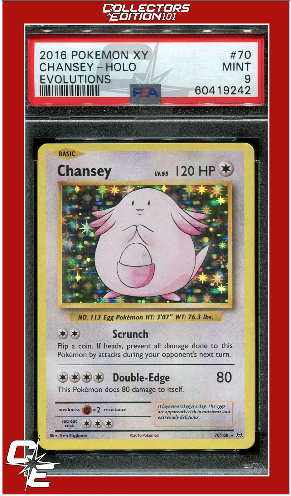 Evolutions 70 Chansey Holo PSA 9