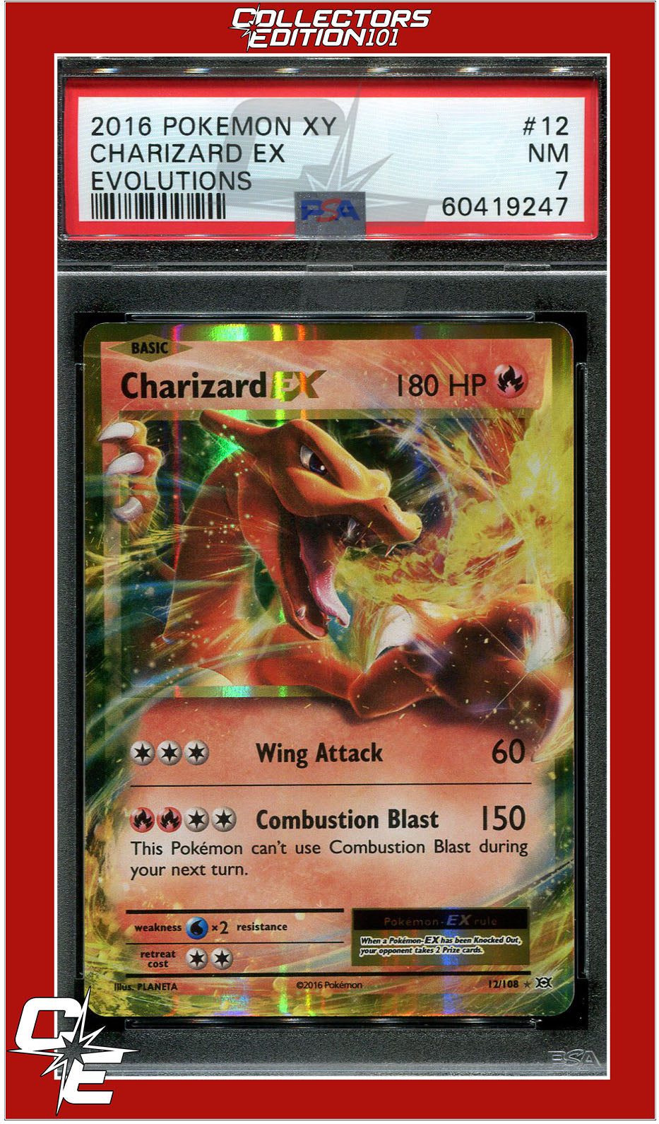 Evolutions 12 Charizard EX PSA 7