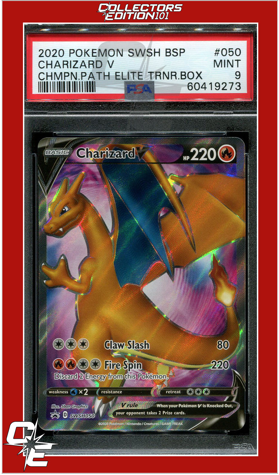 SWSH Black Star Promo 050 Charizard V PSA 9