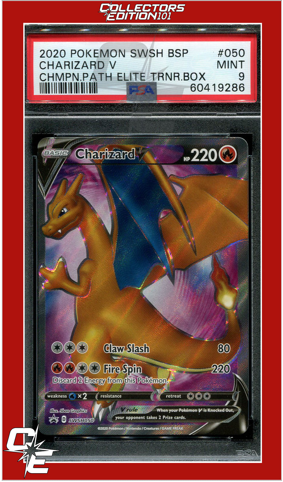 SWSH Black Star Promo 050 Charizard V PSA 9