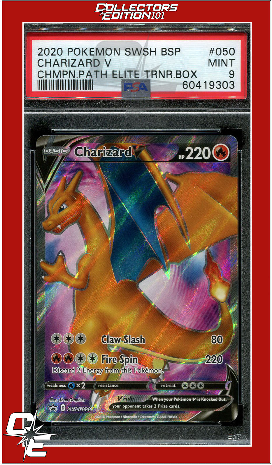 SWSH Black Star Promo 050 Charizard V PSA 9