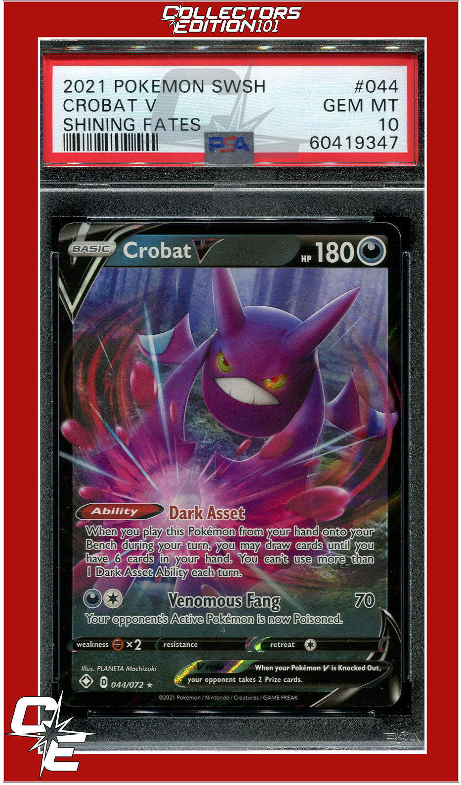 Shining Fates 044 Crobat V PSA 10