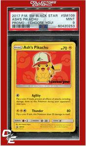 SM Black Star Promo SM109 Ash's Pikachu I Choose You! PSA 9