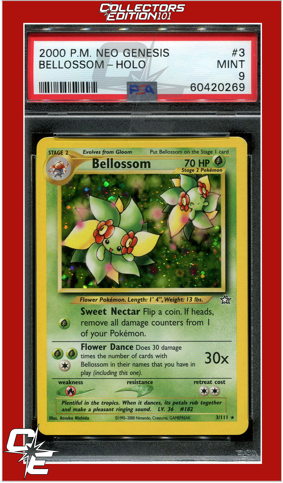 Neo Genesis 3 Bellossom Holo PSA 9