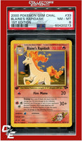 Gym Challenge 33 Blaine's Rapidash 1st Edition PSA 8
