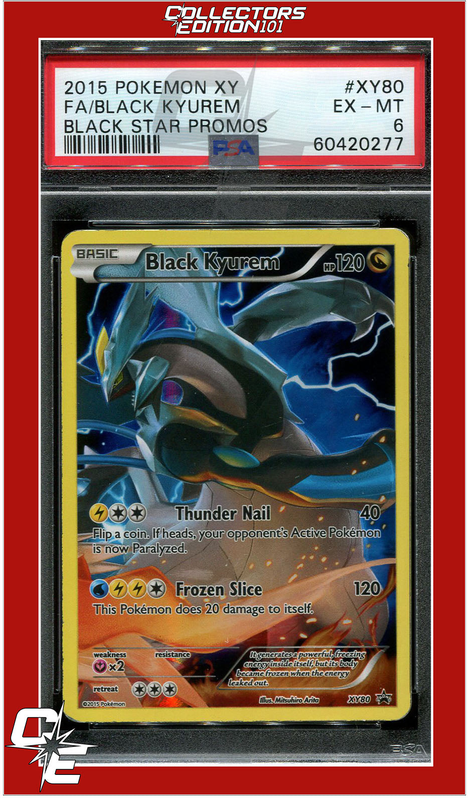 XY Black Star Promo XY80 Full Art Black Kyurem PSA 6