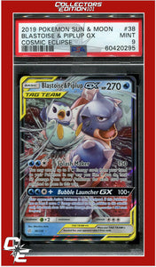 Cosmic Eclipse 38 Blastoise & Piplup GX PSA 9