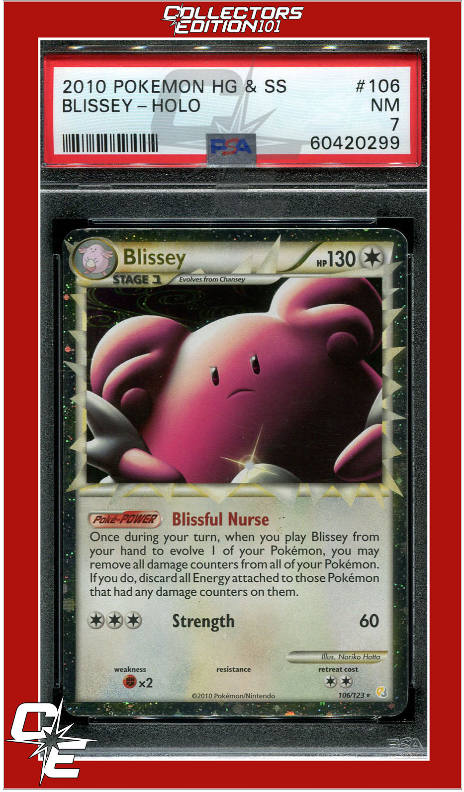 Heartgold & Soulsilver 106 Blissey Holo PSA 7