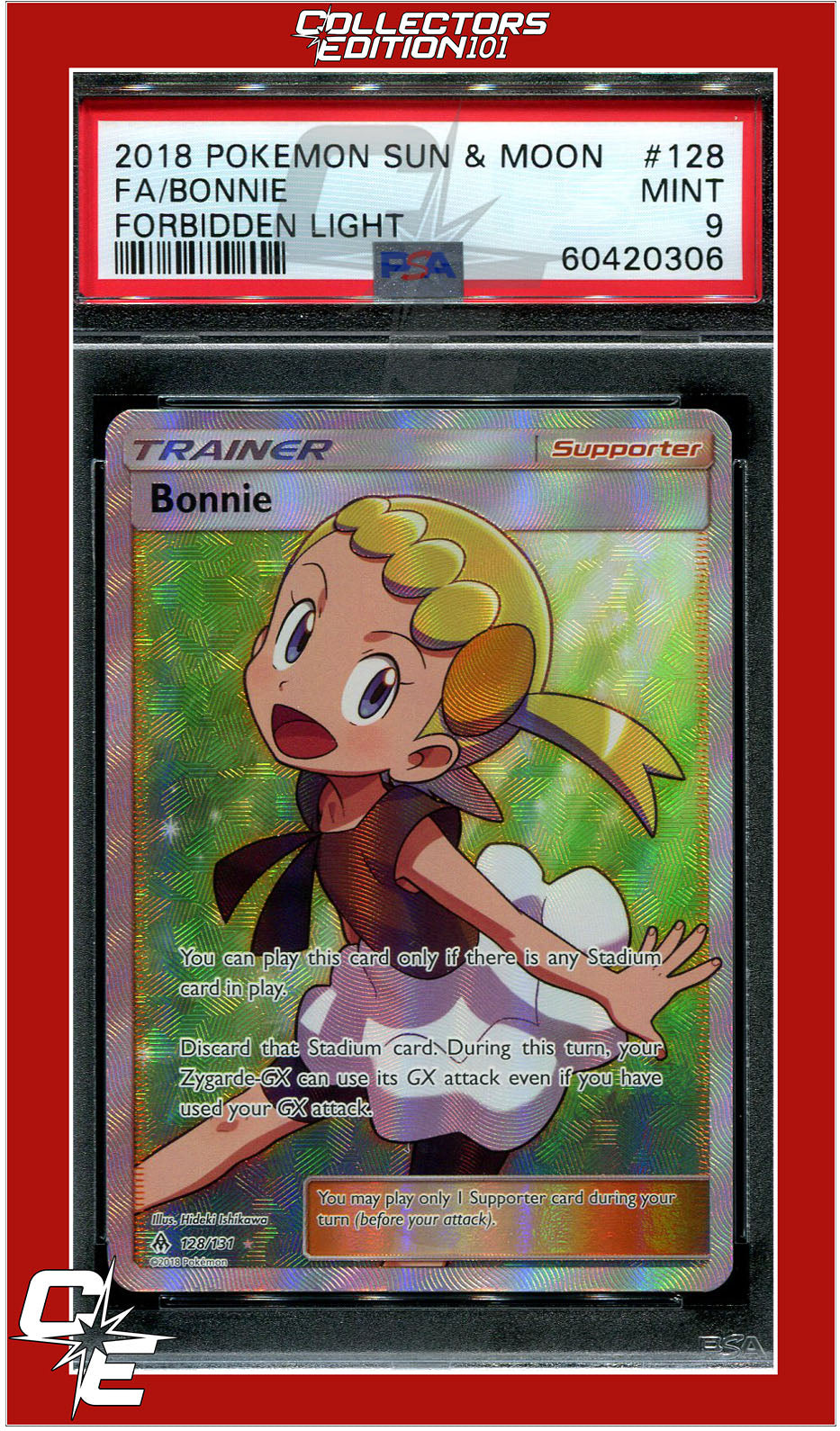 Forbidden Light 128 Full Art Bonnie PSA 9