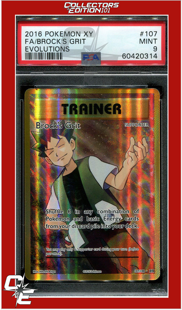 Evolutions 107 Full Art Brock's Grit PSA 9 | Collectors Edition 101 Evolutions 107 Full Art Brock's Grit PSA 9 | Collectors Edition 101