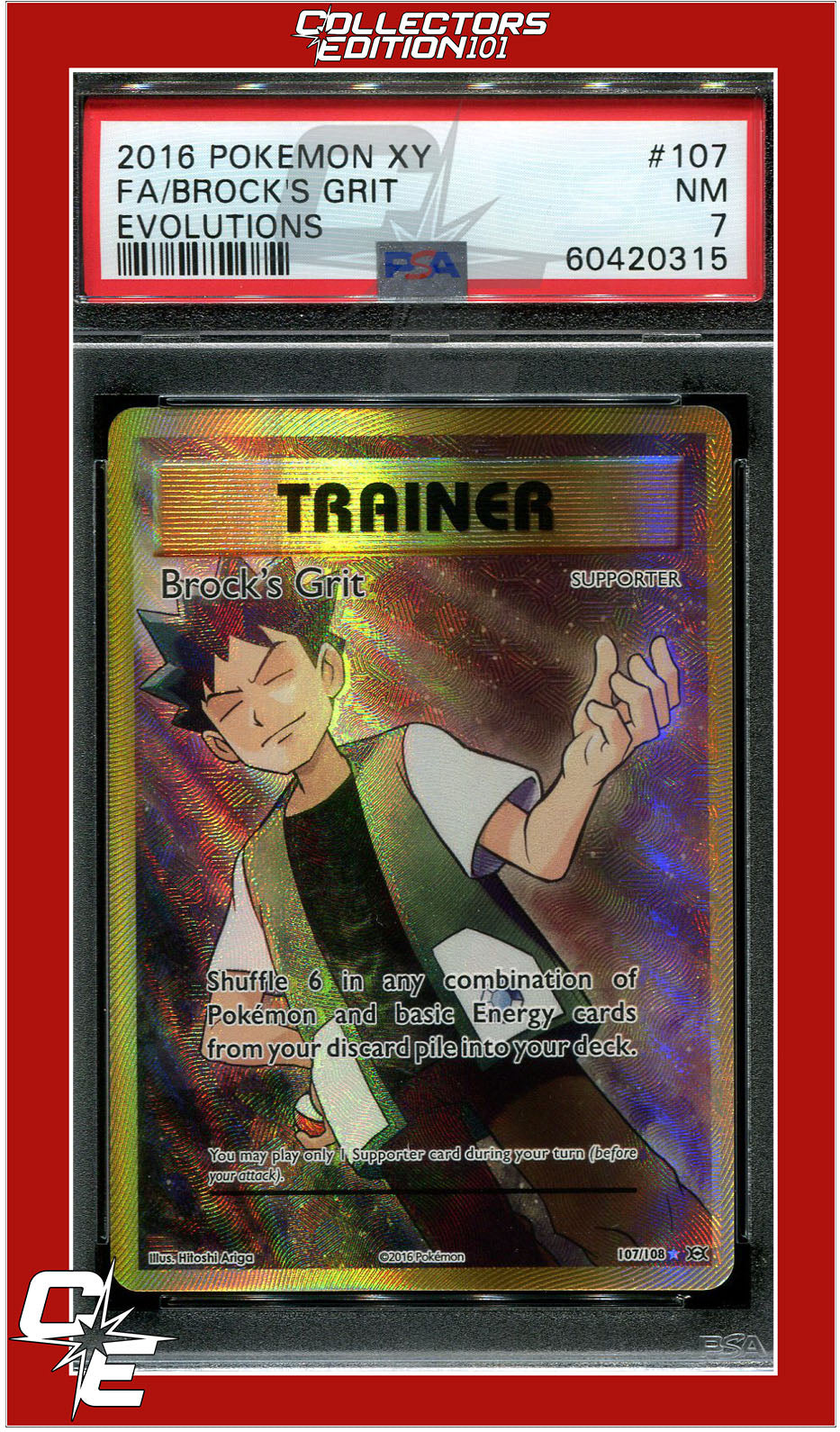 Evolutions 107 Full Art Brock's Grit PSA 7