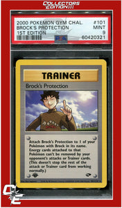 Gym Challenge 101 Brock's Protection 1st Edition PSA 9