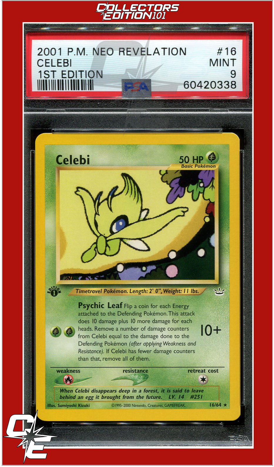 Neo Revelation 1st Edition 16 Celebi PSA 9