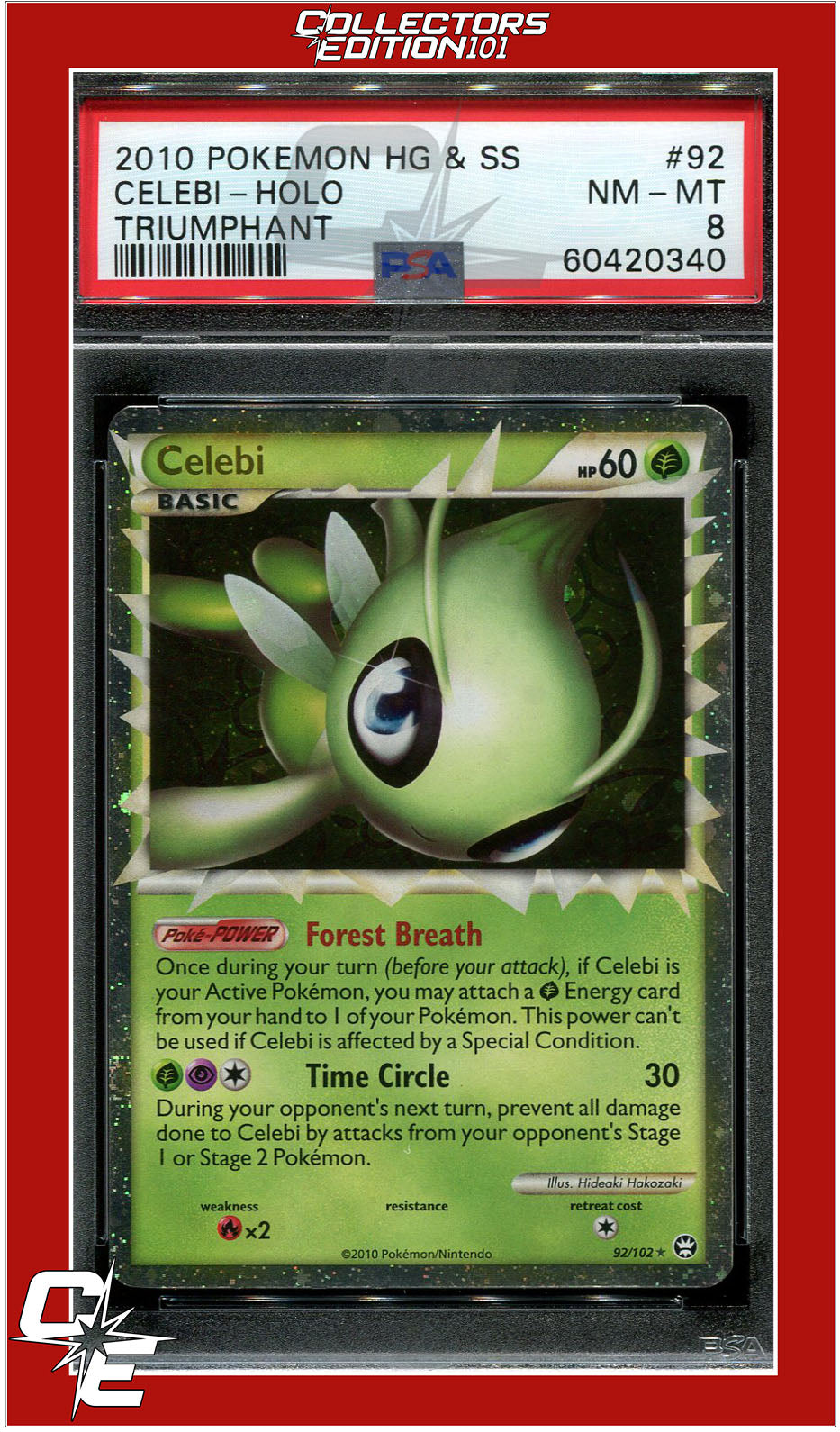 Triumphant 92 Celebi Holo PSA 8