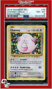 Evolutions 70 Chansey Holo PSA 8