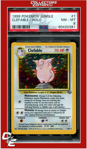 Jungle 1 Clefable Holo PSA 8