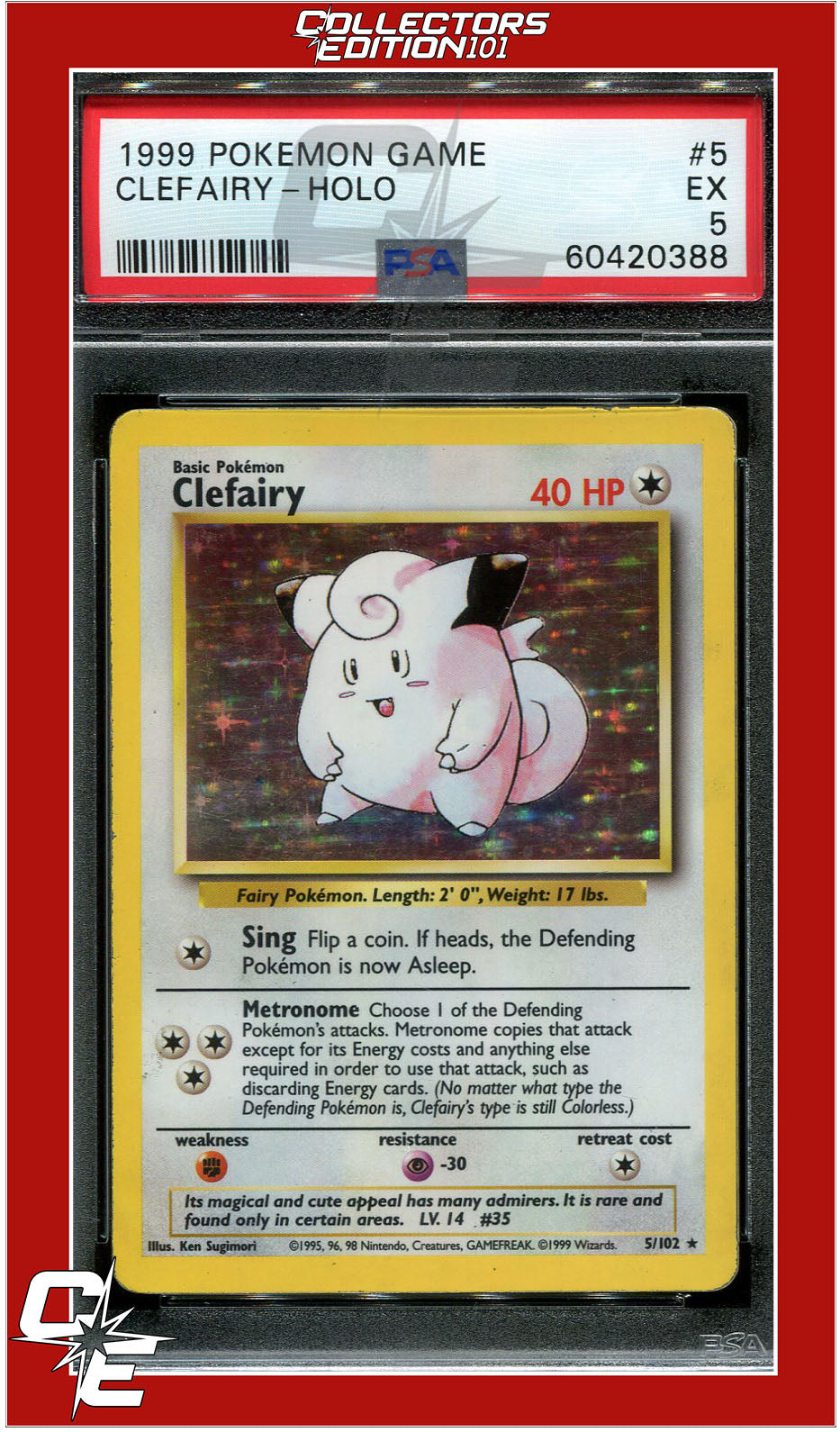 Base Set 5 Clefairy Holo PSA 5