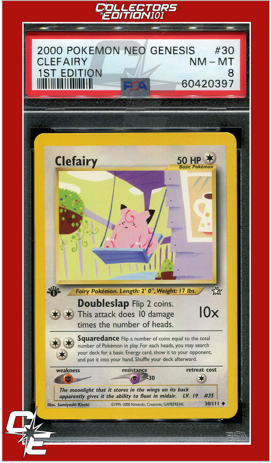 Neo Genesis 1st Edition 30 Clefairy PSA 8