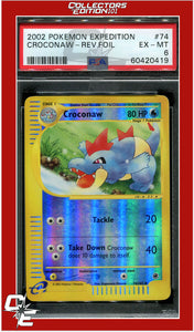 Expedition 74 Croconaw Reverse Foil PSA 6