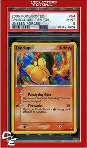 EX Unseen Forces 54 Cyndaquil Reverse Foil PSA 9