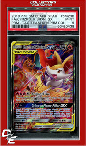 SM Black Star Promo SM230 Full Art Charizard & Braixen GX PSA 9