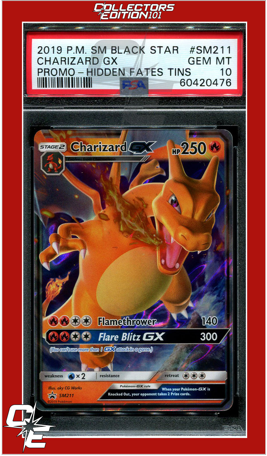 SM Black Star Promo SM211 Charizard GX PSA 10