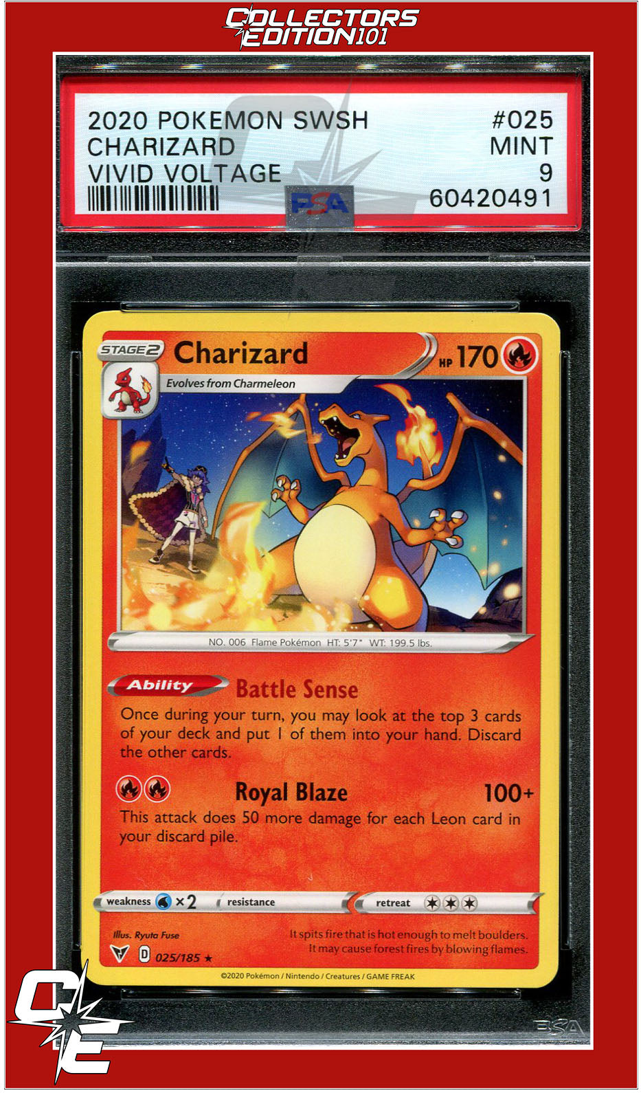 Vivid Voltage 025 Charizard PSA 9