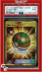 Sun & Moon 158 Full Art Nest Ball Secret PSA 9