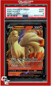 Rebel Clash 026 Ninetales V PSA 9