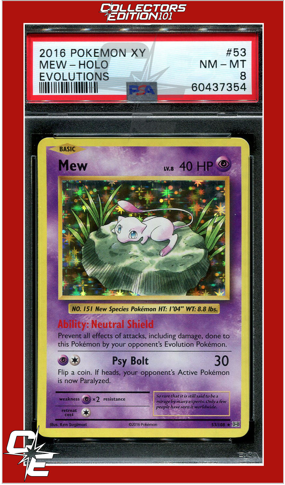 Evolutions 53 Mew Holo PSA 8