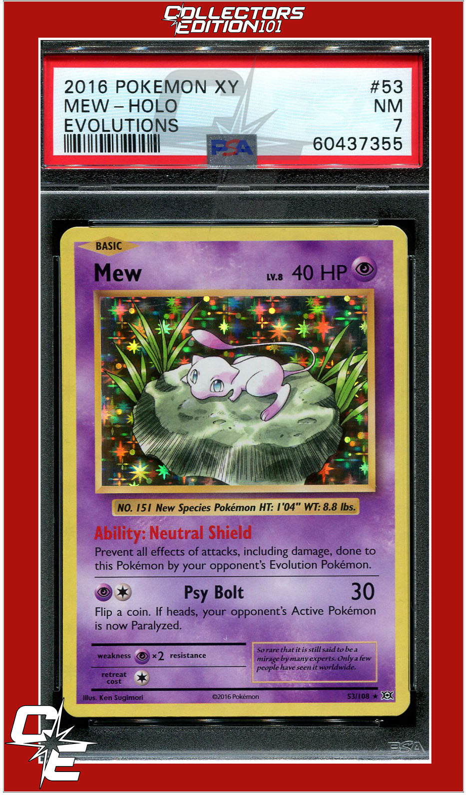 Evolutions 53 Mew Holo PSA 7