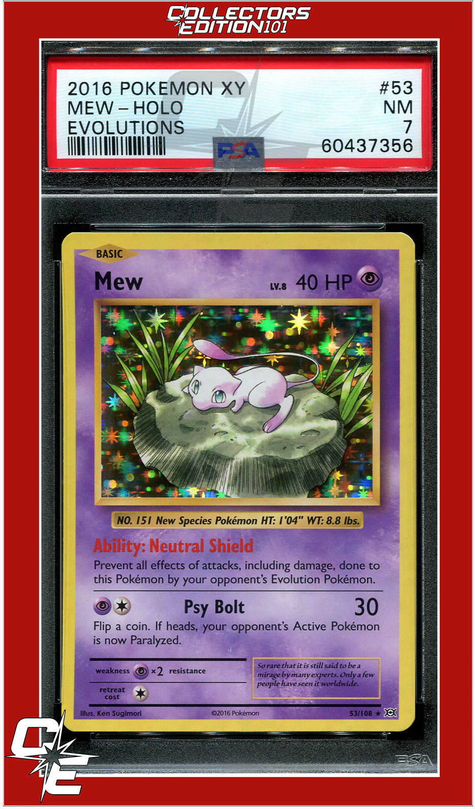 Evolutions 53 Mew Holo PSA 7