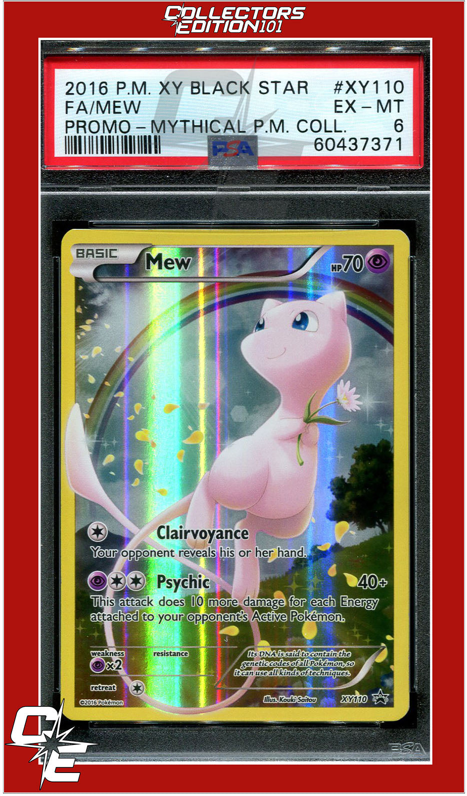 XY Black Star Promo XY110 Full Art Mew PSA 6