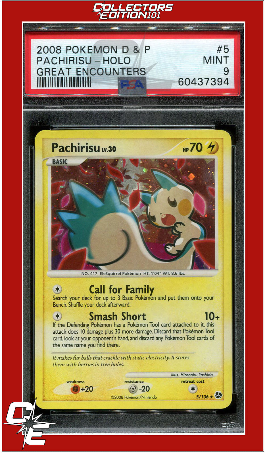 Great Encounters 5 Pachirisu Holo PSA 9