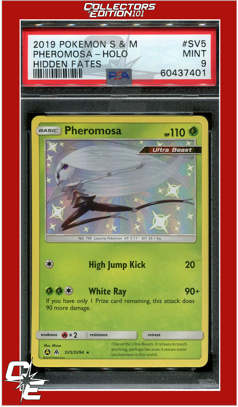 Hidden Fates SV5 Pheromosa Holo PSA 9