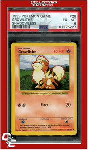 Base Set 28 Growlithe Shadowless PSA 6