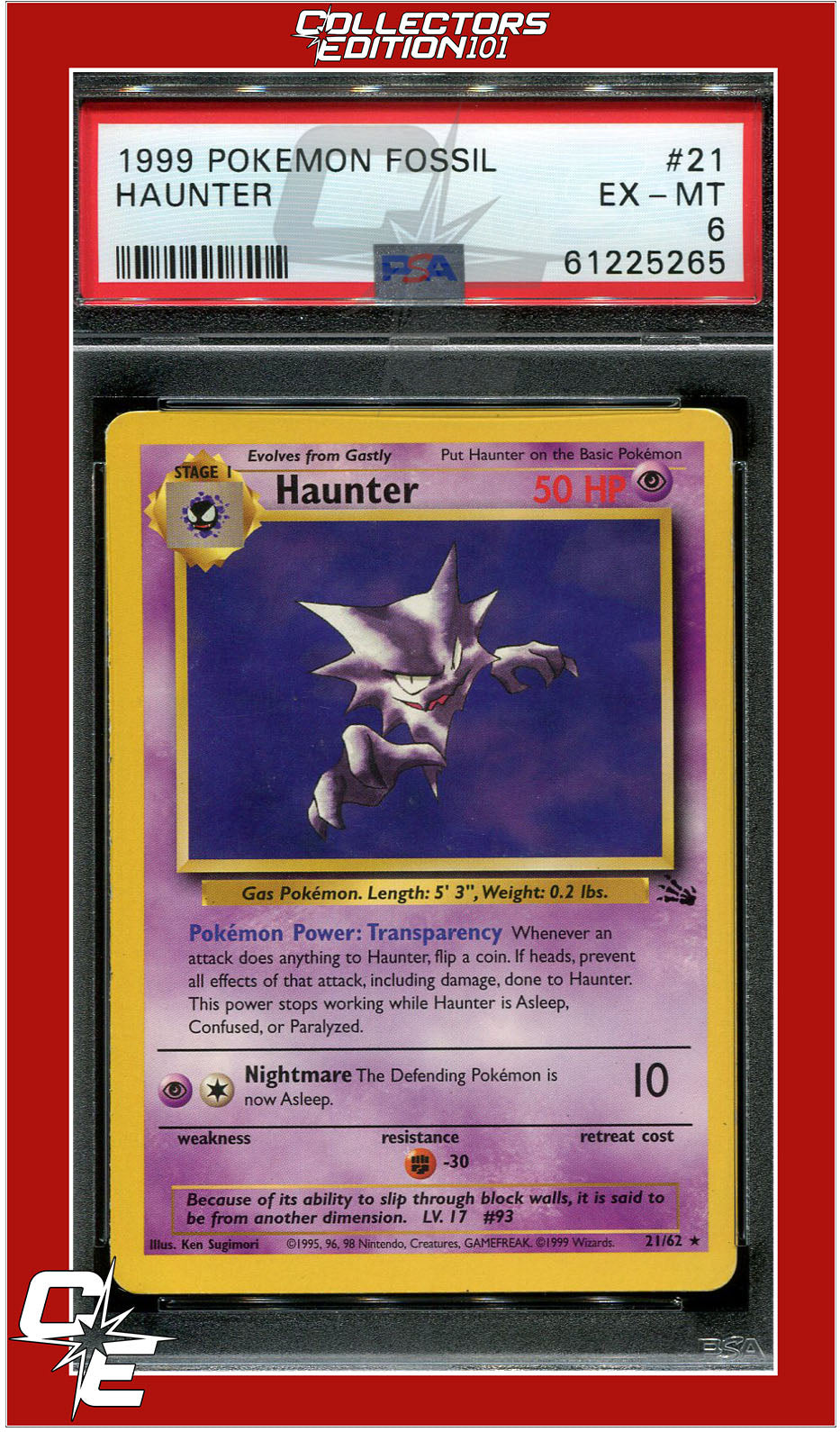 Fossil 21 Haunter PSA 6