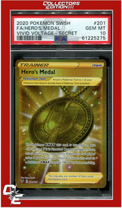 Vivid Voltage 201 Full Art Hero's Medal Secret PSA 10