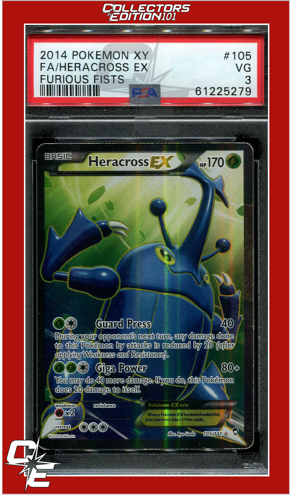 PSA 9 2006 popular Pokémon EX Heracross-Holo