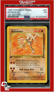 Fossil 22 Hitmonlee 1st Edition PSA 1