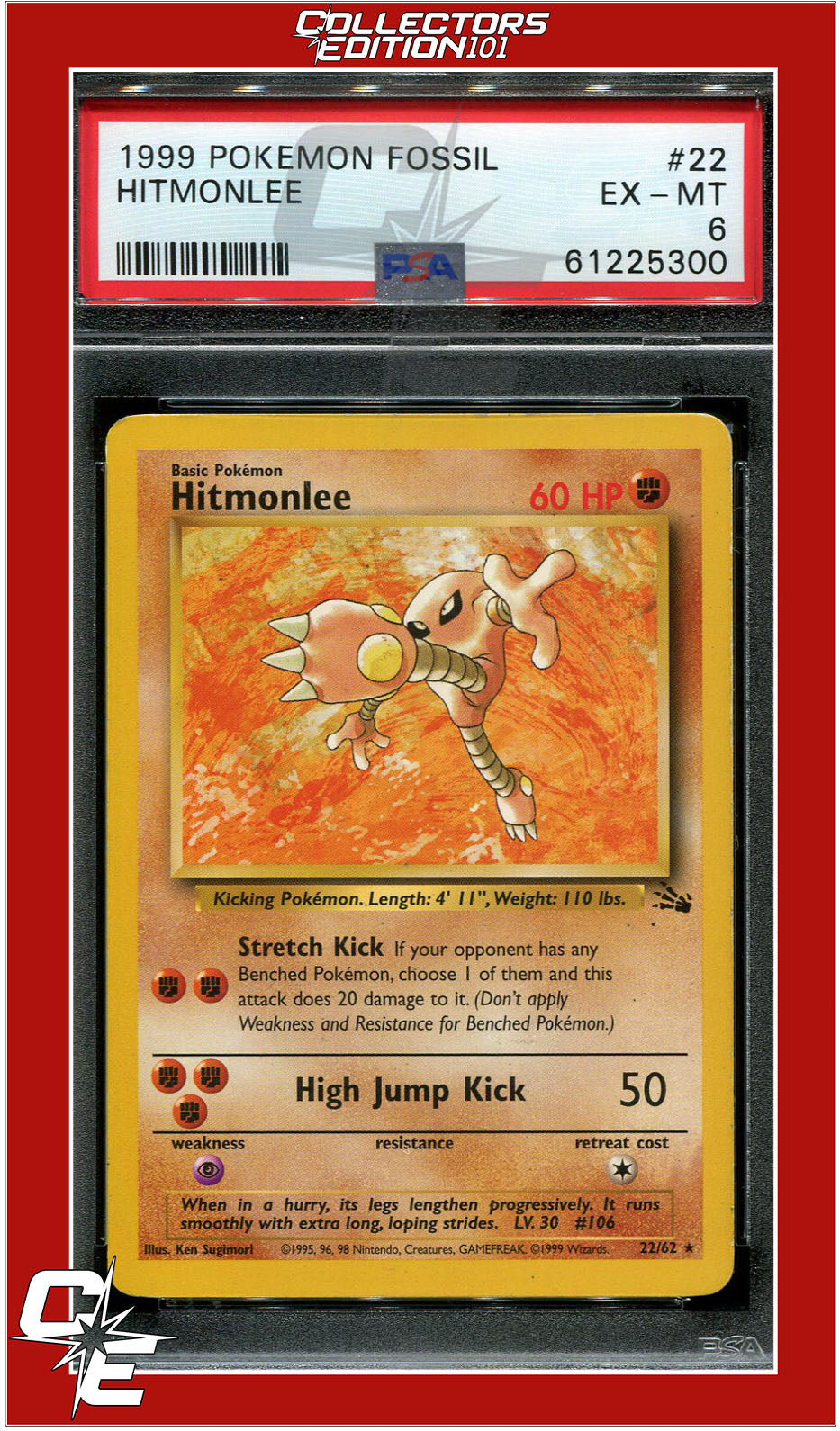 Fossil 22 Hitmonlee PSA 6