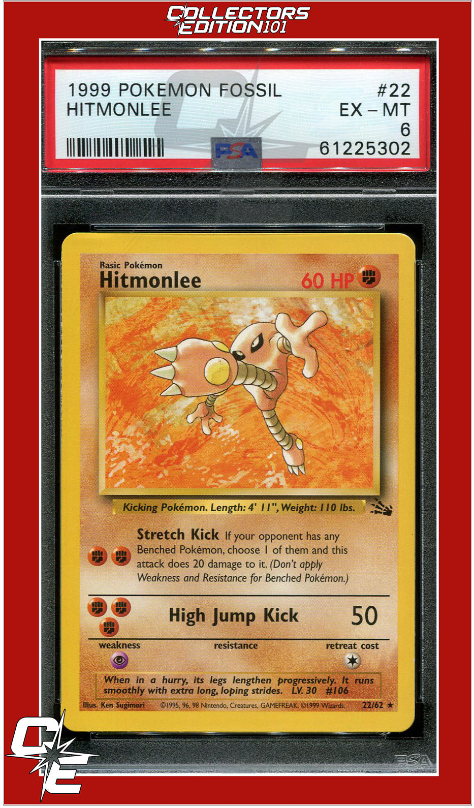 Fossil 22 Hitmonlee PSA 6