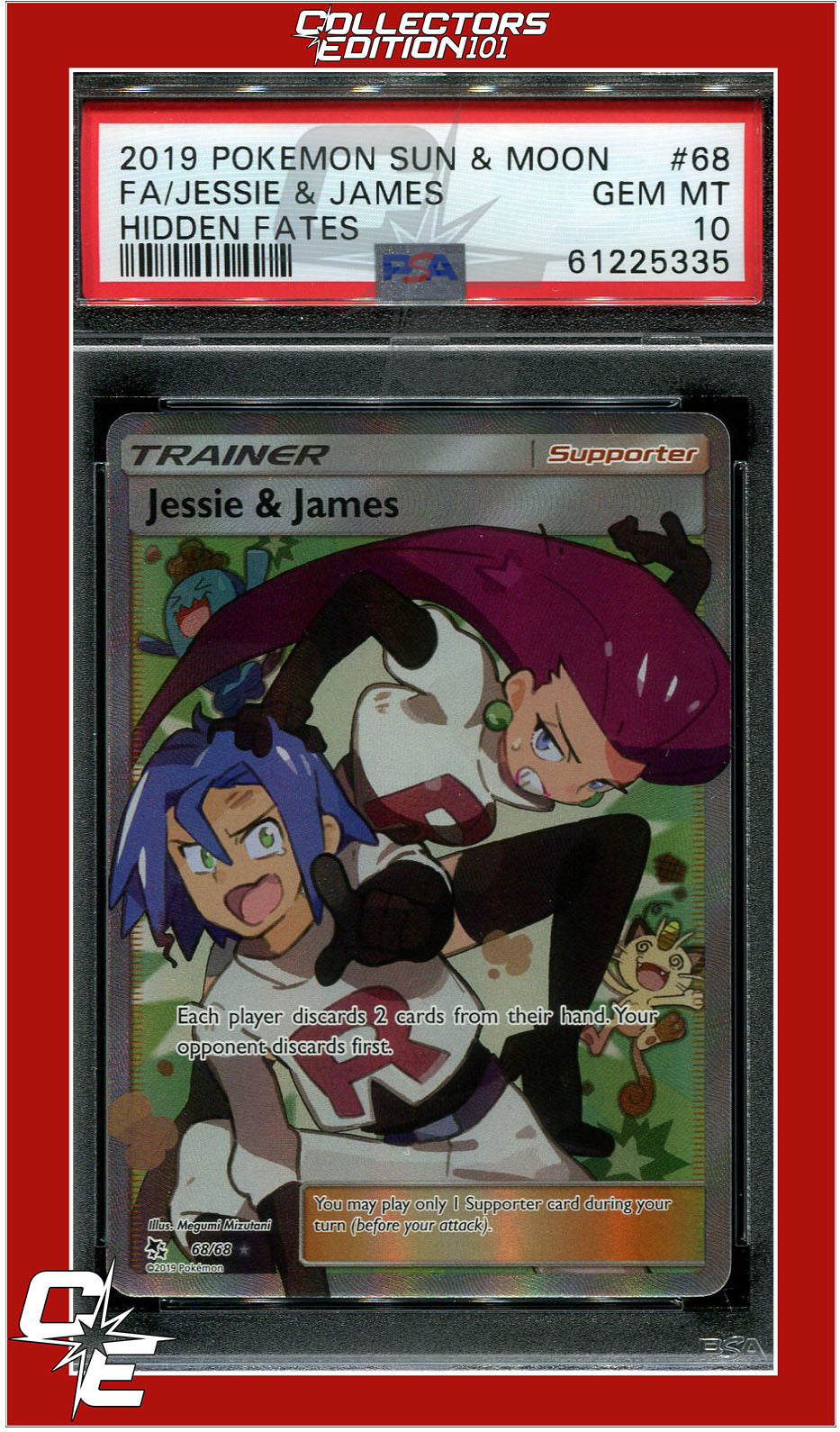 Hidden Fates 68 Full Art Jessie & James PSA 10