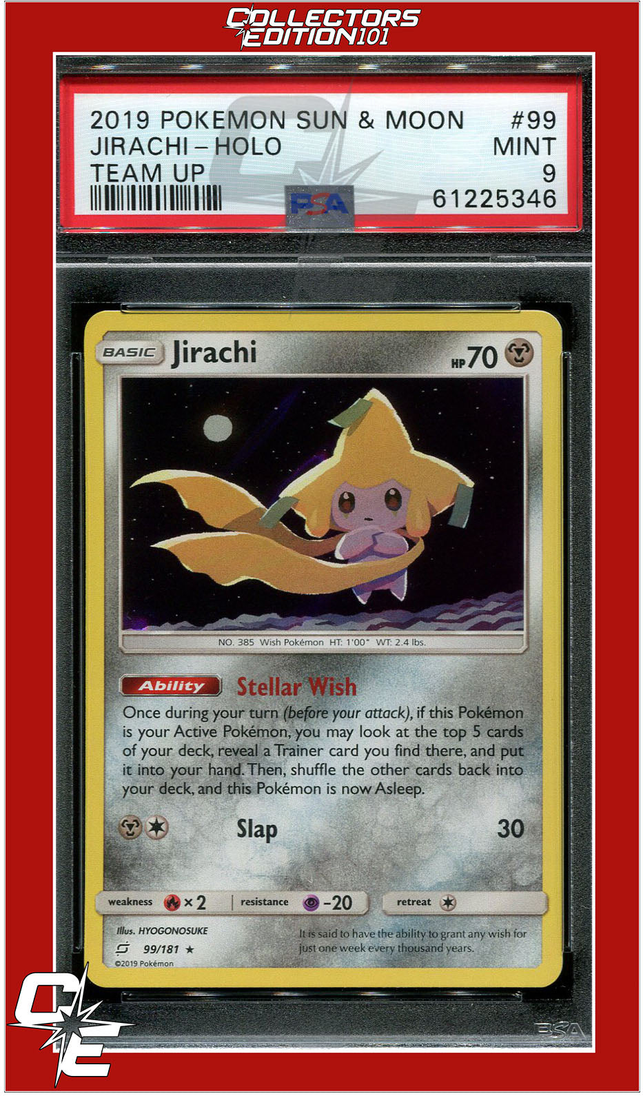 Team Up 99 Jirachi Holo PSA 9