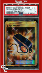 Team Up 194 Full Art Judge Whistle Secret PSA 8