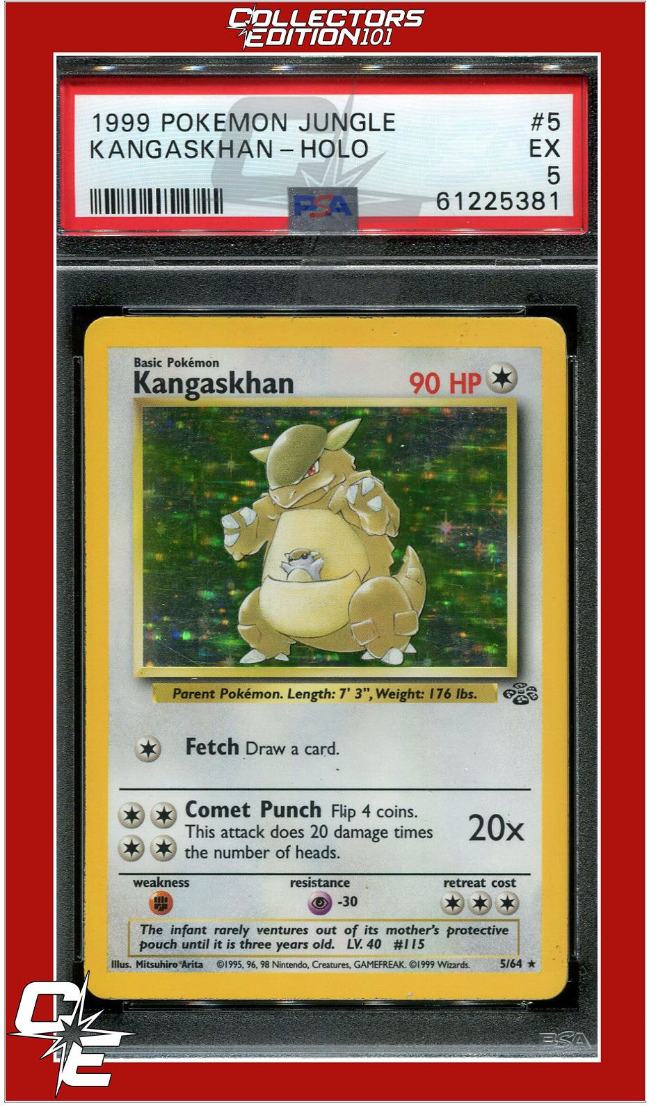 Jungle 5 Kangaskhan Holo PSA 5