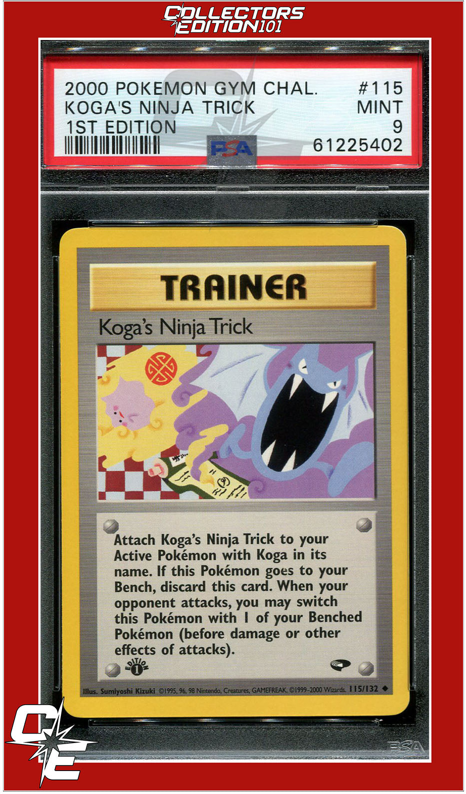 Gym Challenge 115 Koga's Ninja Trick 1st Edition PSA 9